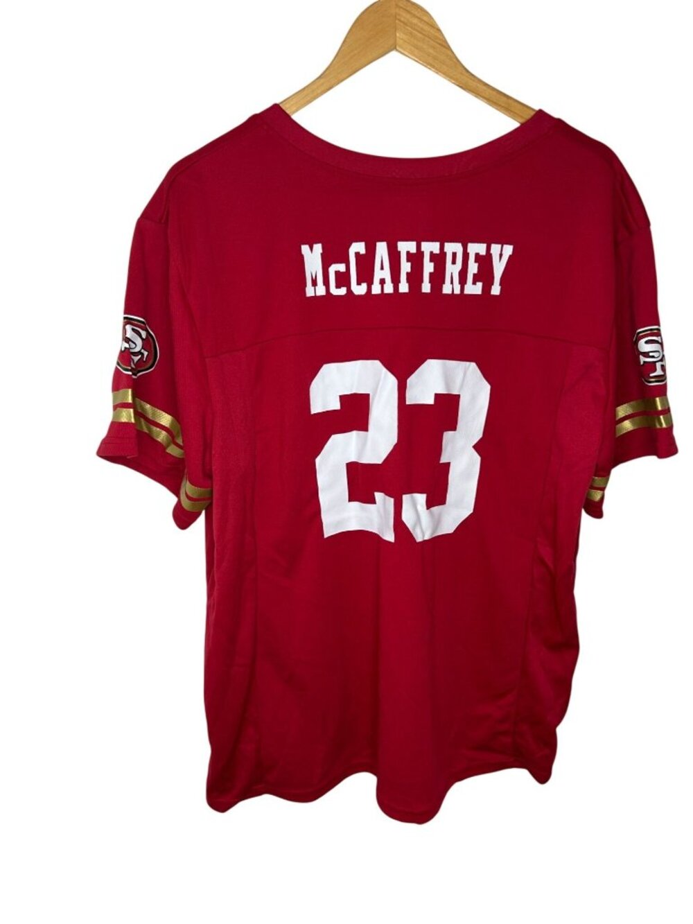 NWT Women's 2X San Fransisco 49ers Christian McCaffrey Jersey MSRP $50